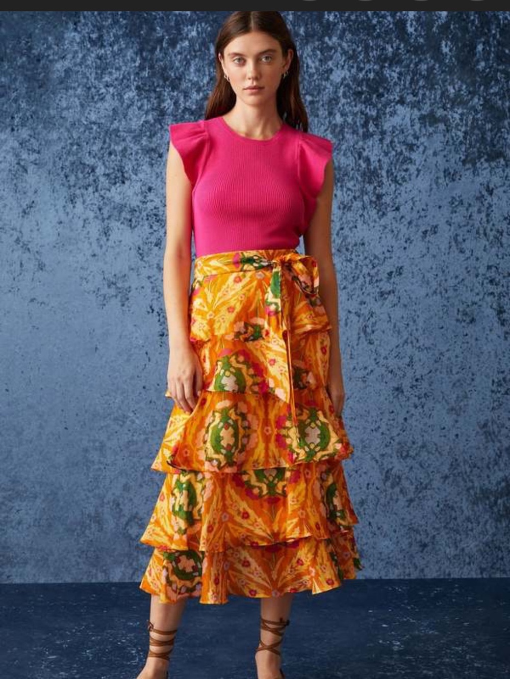 NWT Marie Oliver NWT Adler skirt in marigold trellis